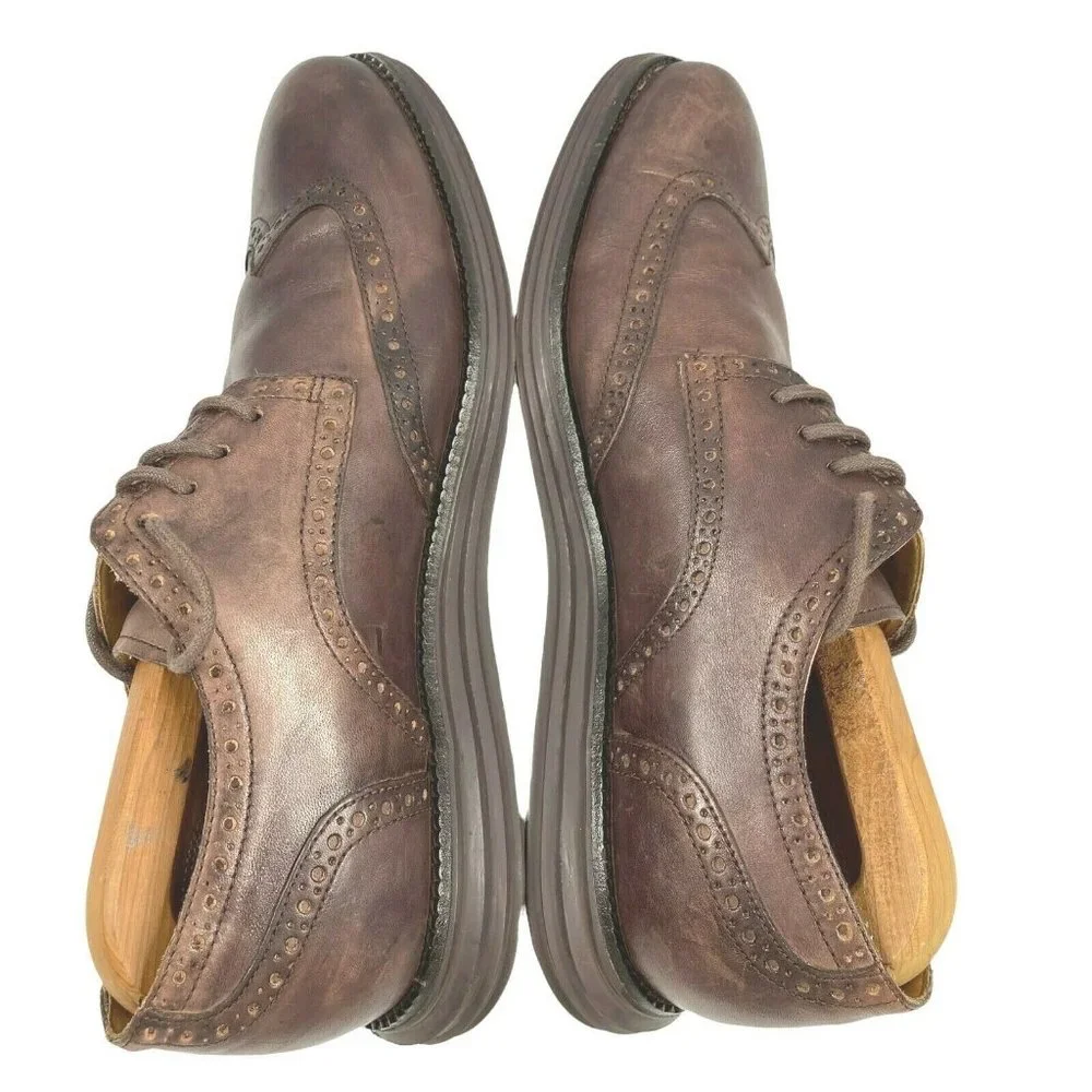 Cole Hann Lunargrand Mens Size 10 M Shoes‎ Wingtip Oxford Dress Brown C12698